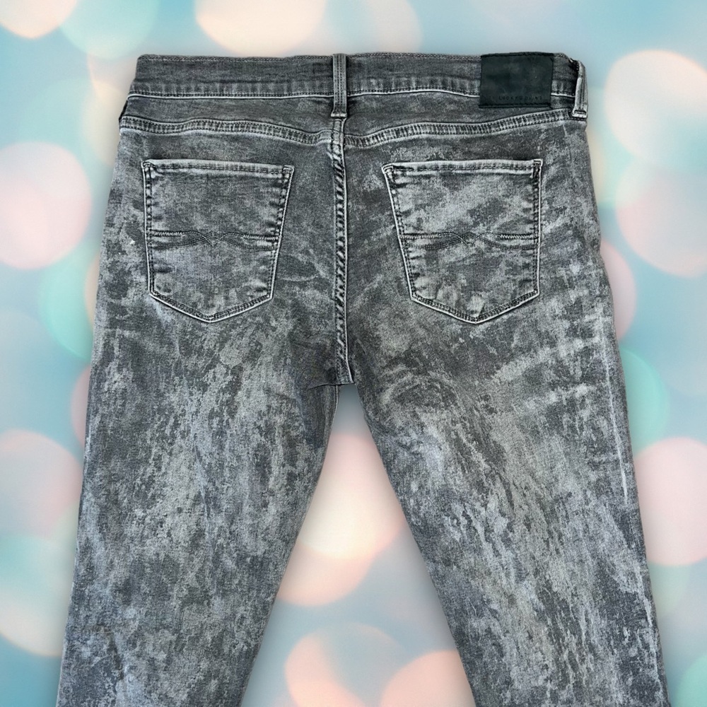 Lucky Brand Women’s Vintage Y2K Low-Rise Acid Wash Gray Denim Skinny Jeans 8 - Picture 5 of 7